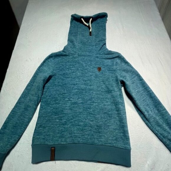 Naketano Blue Green Cowl Neck Sweatshirt- Size L - Picture 1 of 10